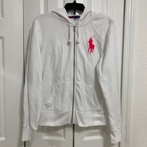 White Zip Up With Hood